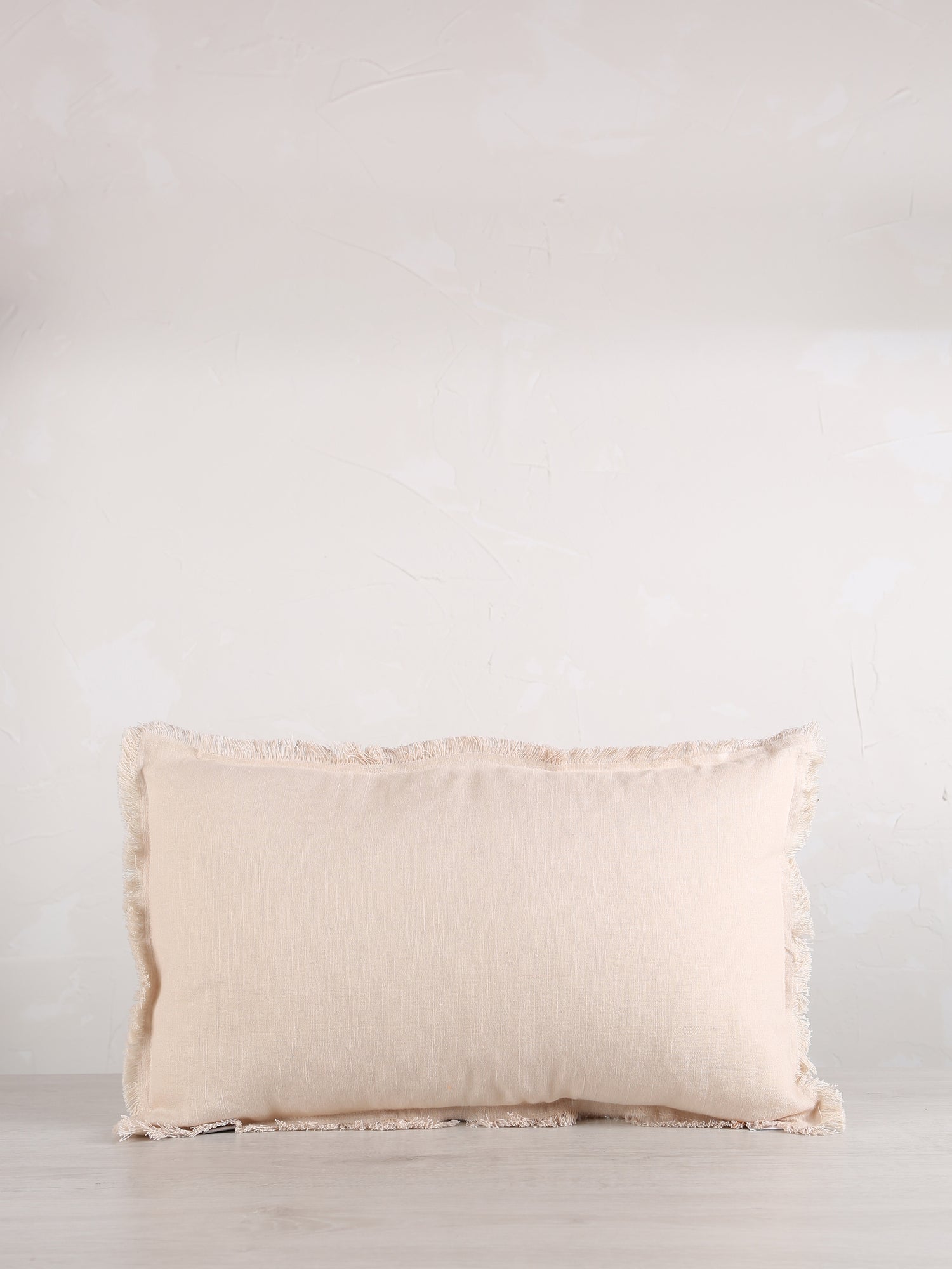 Laly Linen &amp; Cotton Plain Cushion - Cream - 2 Sizes Available