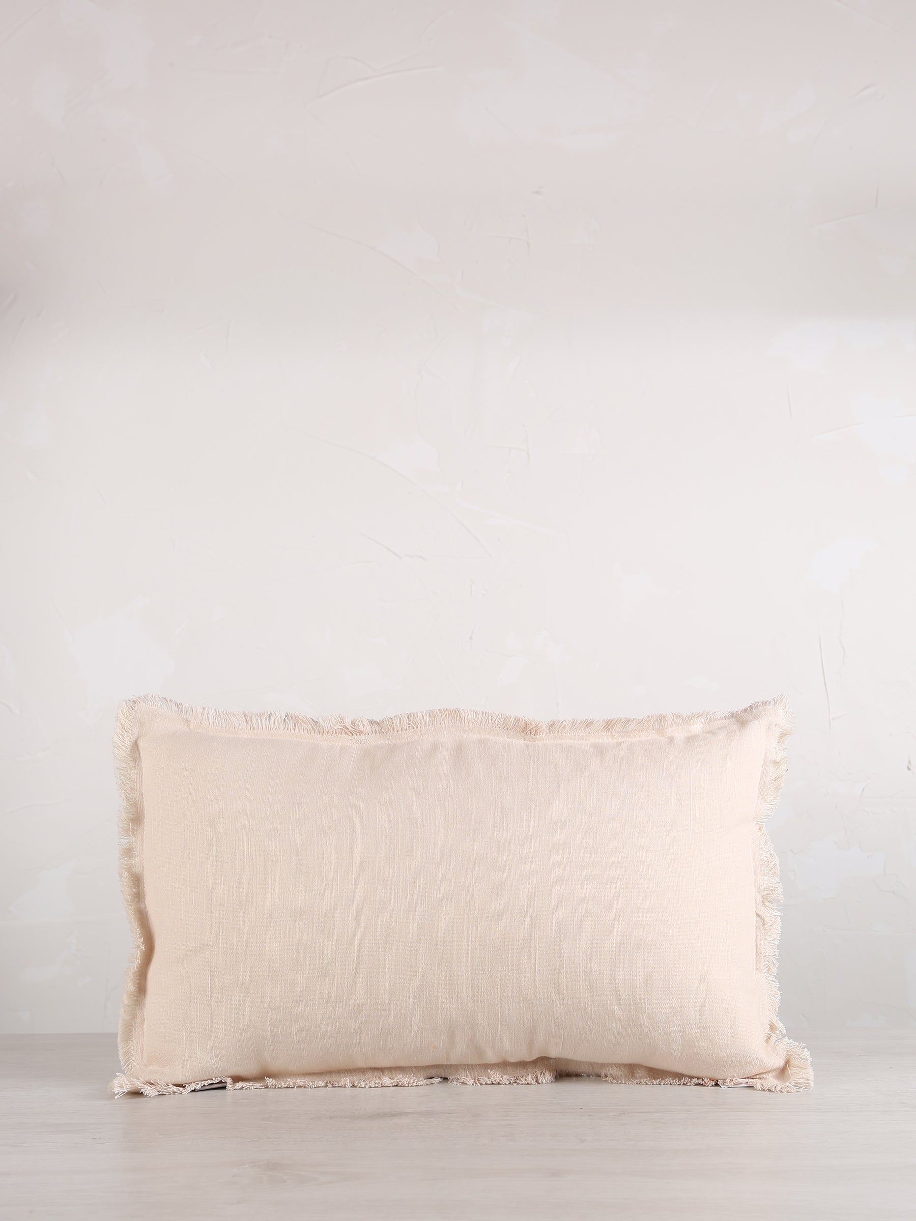 Laly Linen &amp; Cotton Plain Cushion - Cream - 2 Sizes Available
