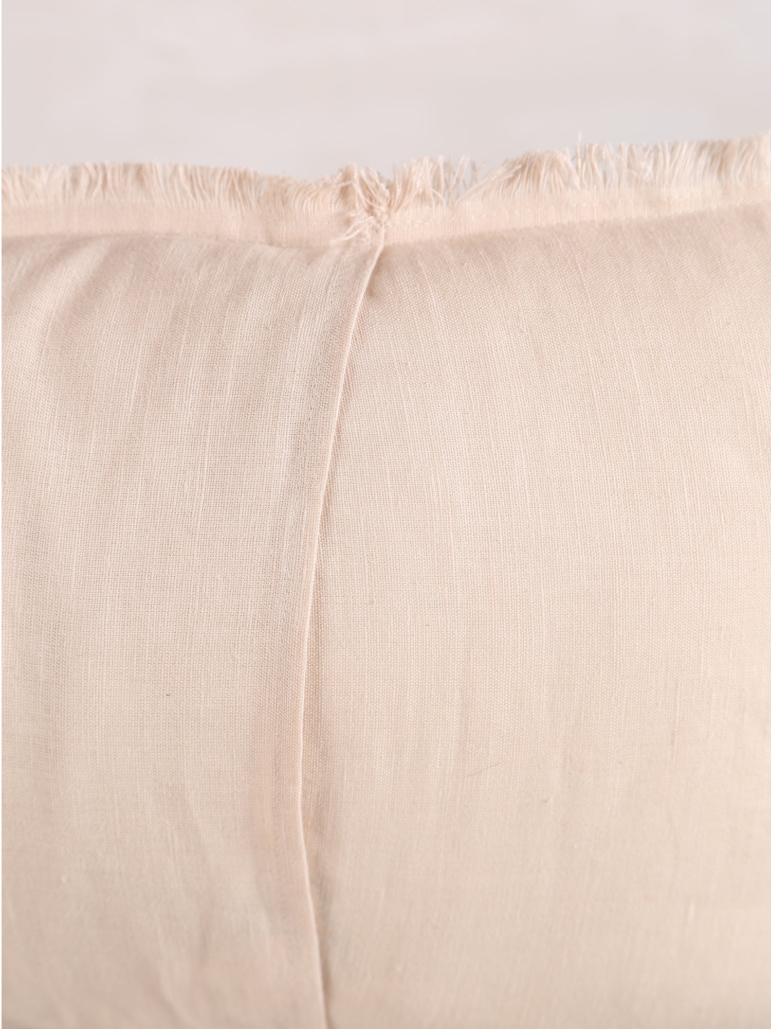 Laly Linen &amp; Cotton Plain Cushion - Cream - 2 Sizes Available