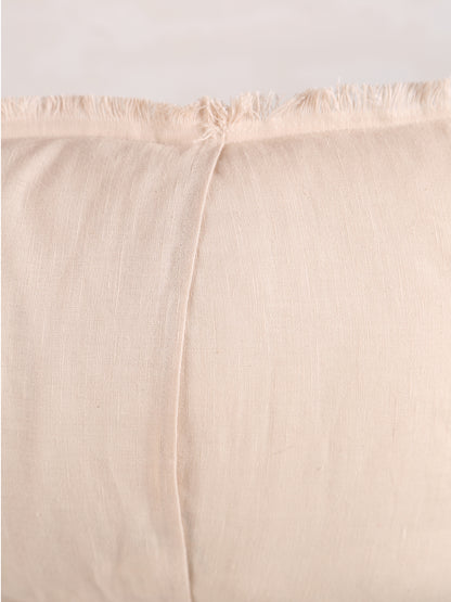 Laly Linen &amp; Cotton Plain Cushion - Cream - 2 Sizes Available