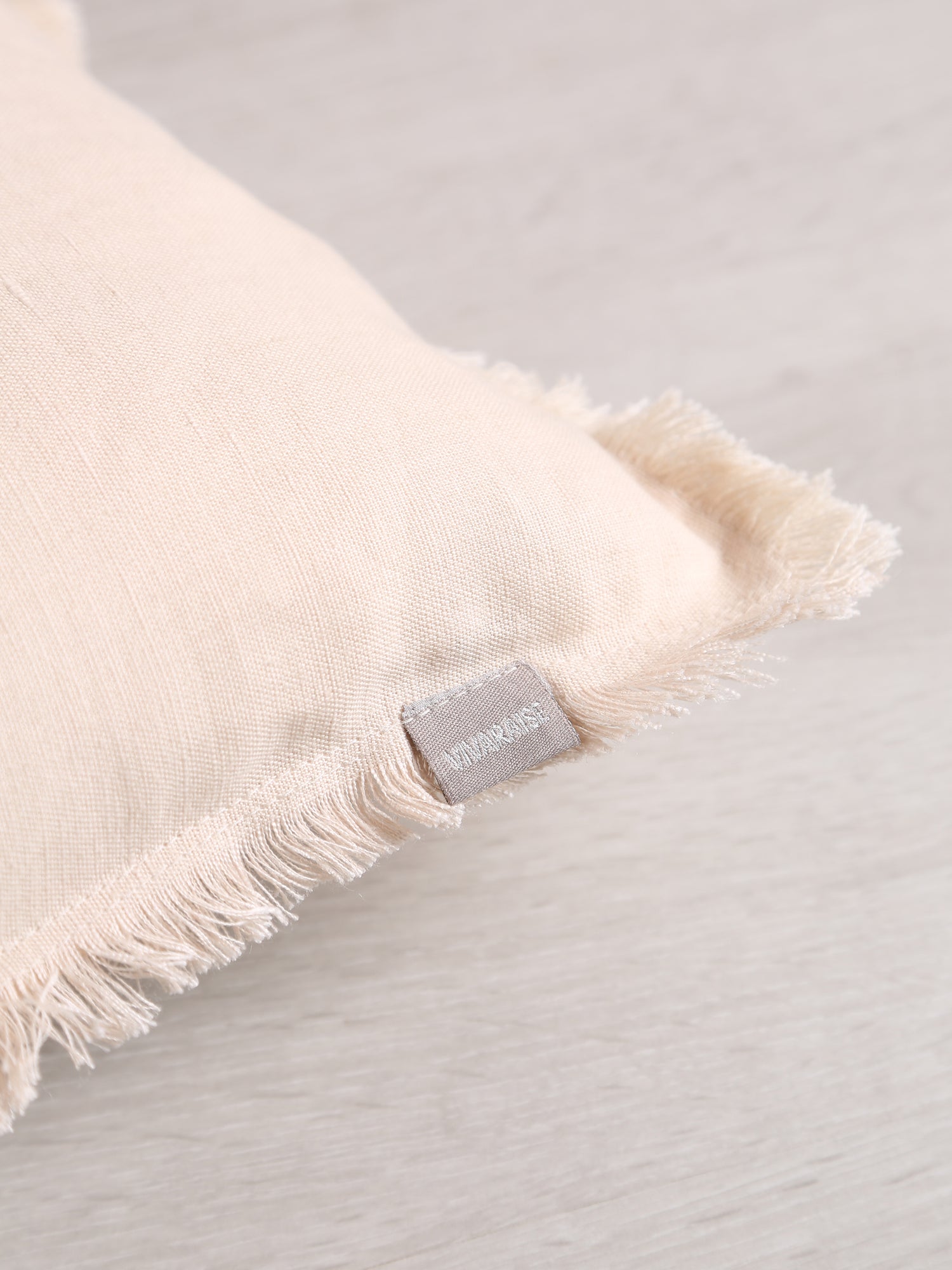 Laly Linen &amp; Cotton Plain Cushion - Cream - 2 Sizes Available