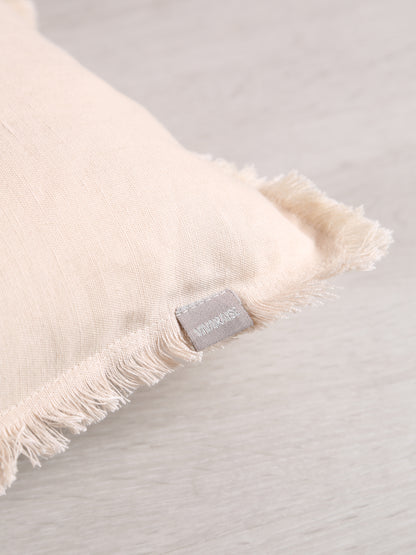 Laly Linen &amp; Cotton Plain Cushion - Cream - 2 Sizes Available