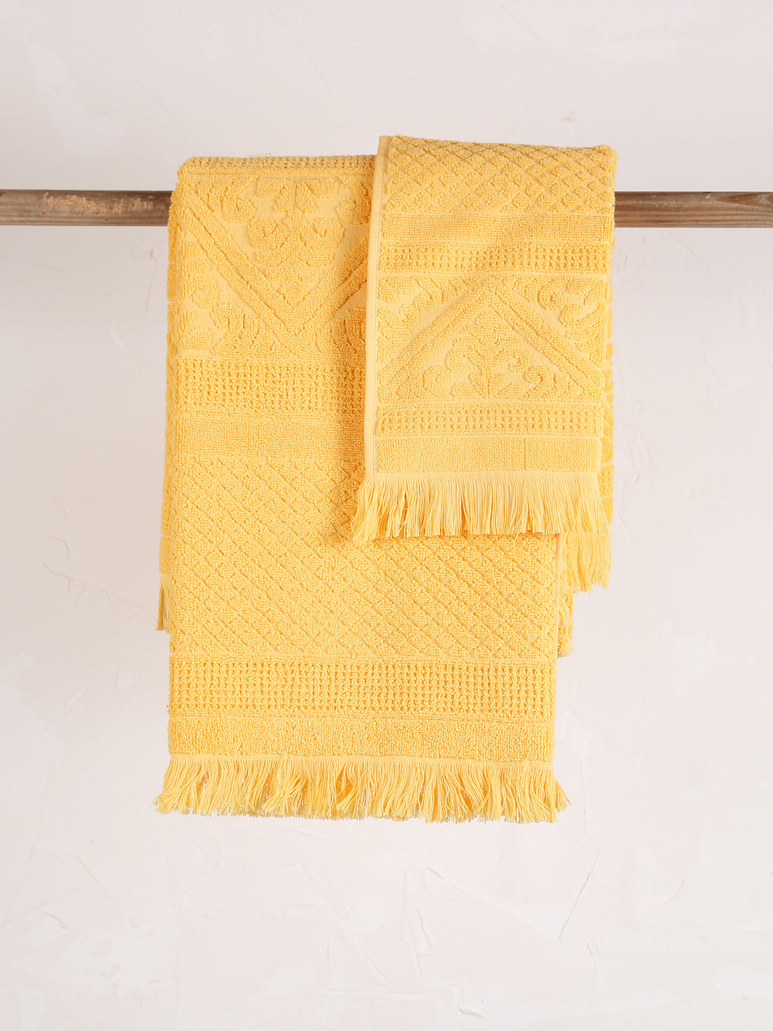 Embossed Jacquard Towel in Mimosa - 4 Sizes Available