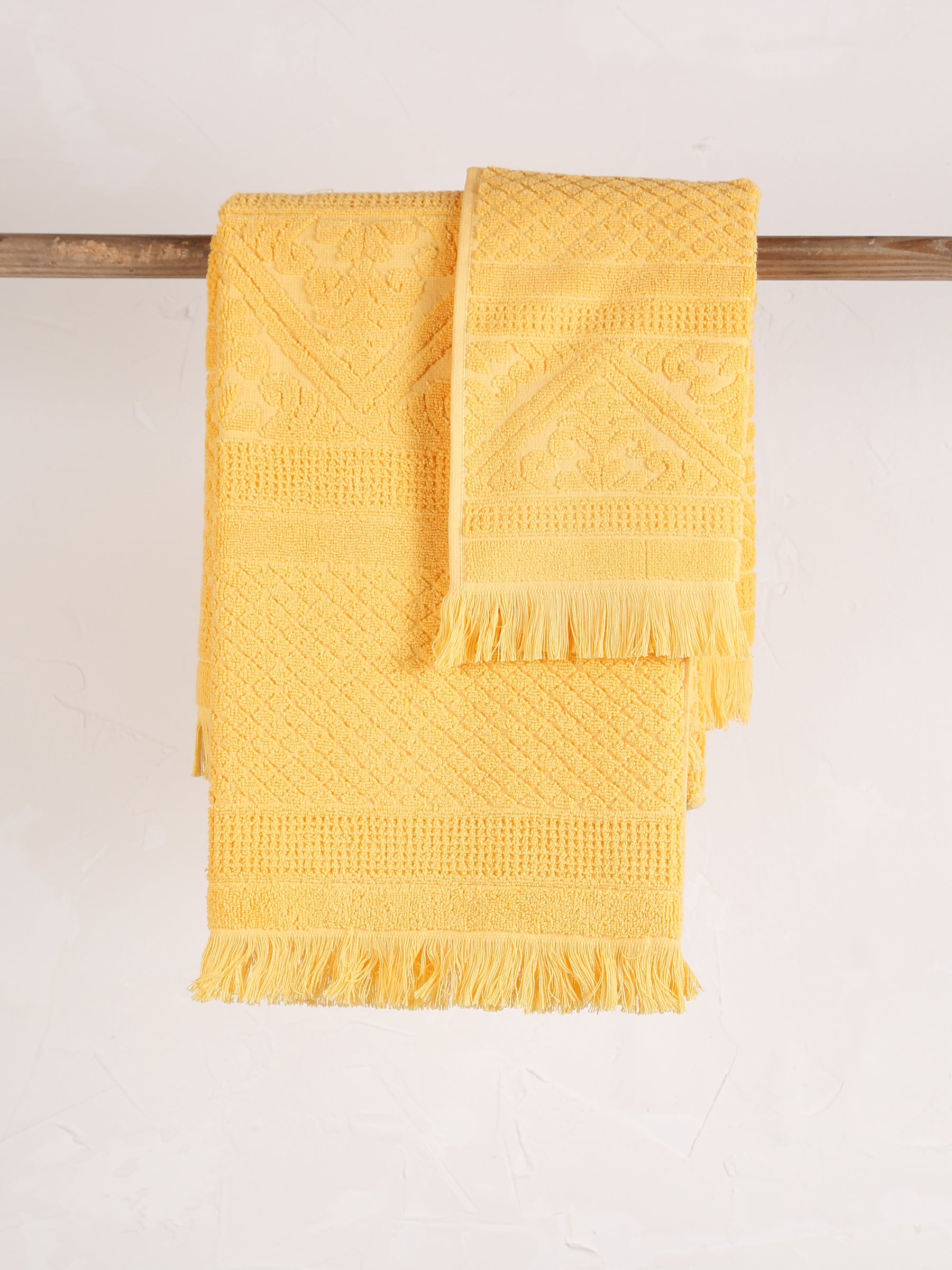 Embossed Jacquard Towel in Mimosa - 4 Sizes Available