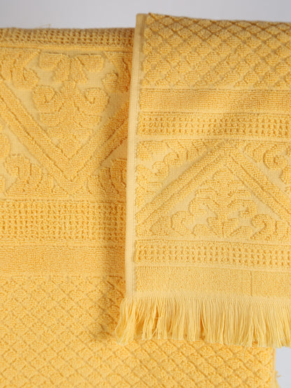 Embossed Jacquard Towel in Mimosa - 4 Sizes Available