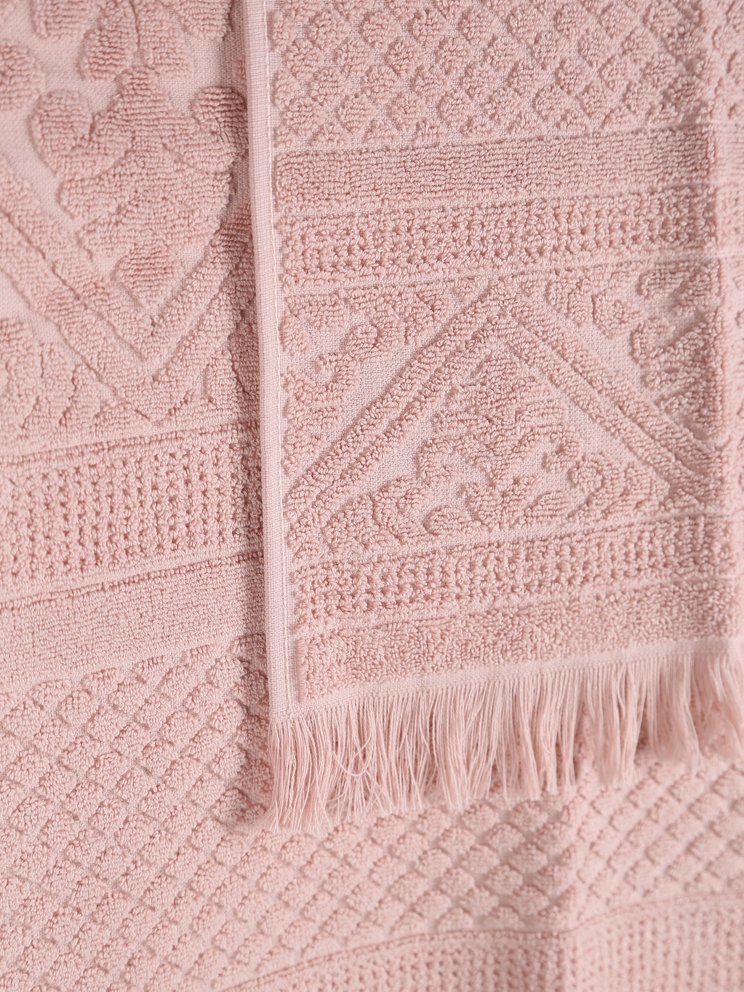 Embossed Jacquard  Towel in Aubepine Pale Pink - 4 Sizes Available