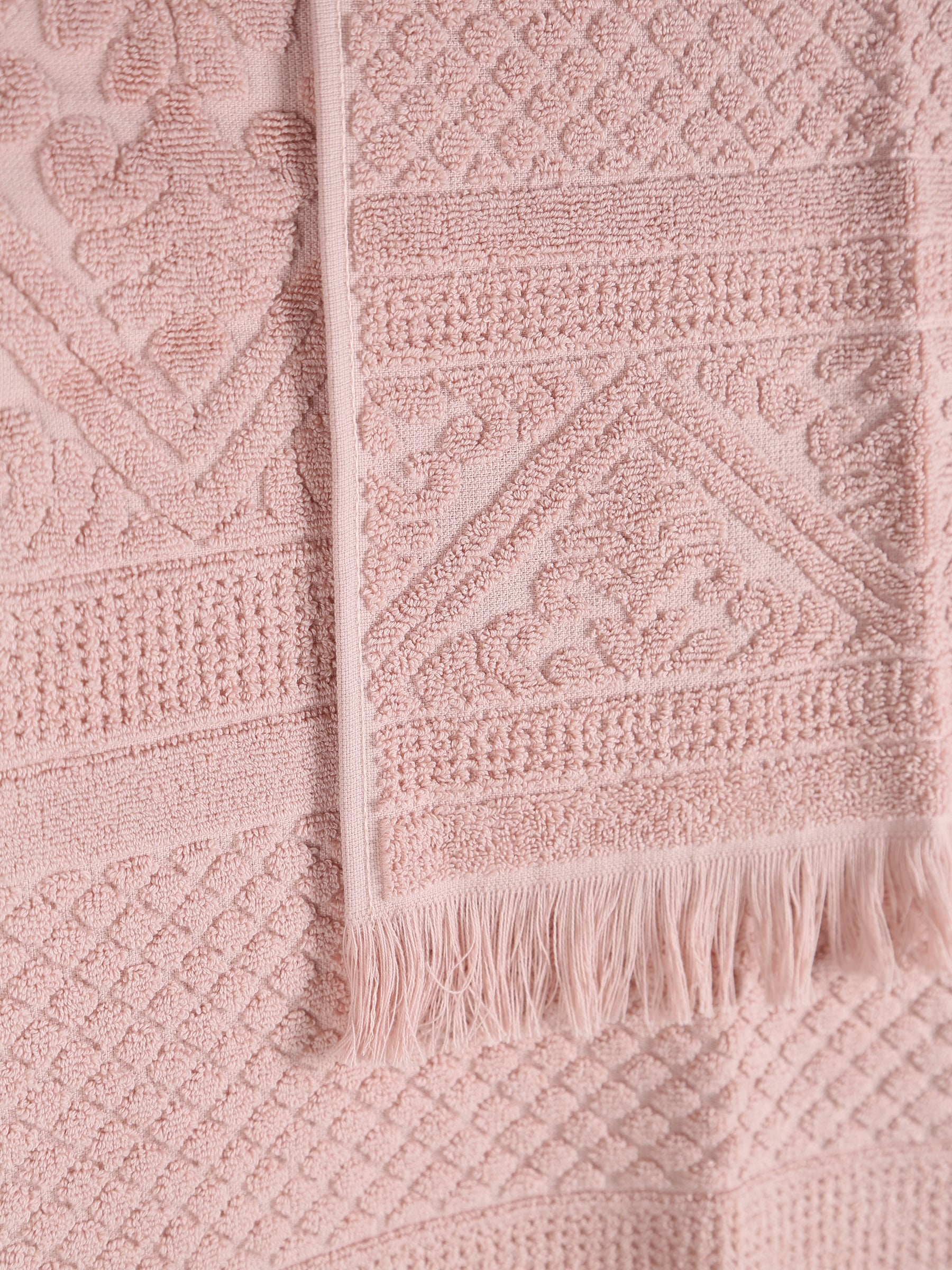 Embossed Jacquard  Towel in Aubepine Pale Pink - 4 Sizes Available