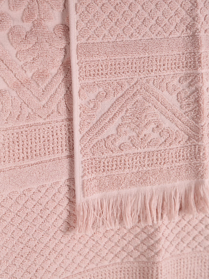 Embossed Jacquard  Towel in Aubepine Pale Pink - 4 Sizes Available