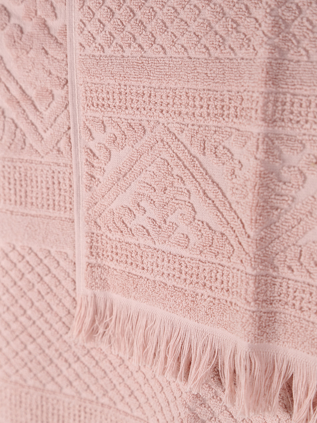 Embossed Jacquard  Towel in Aubepine Pale Pink - 4 Sizes Available