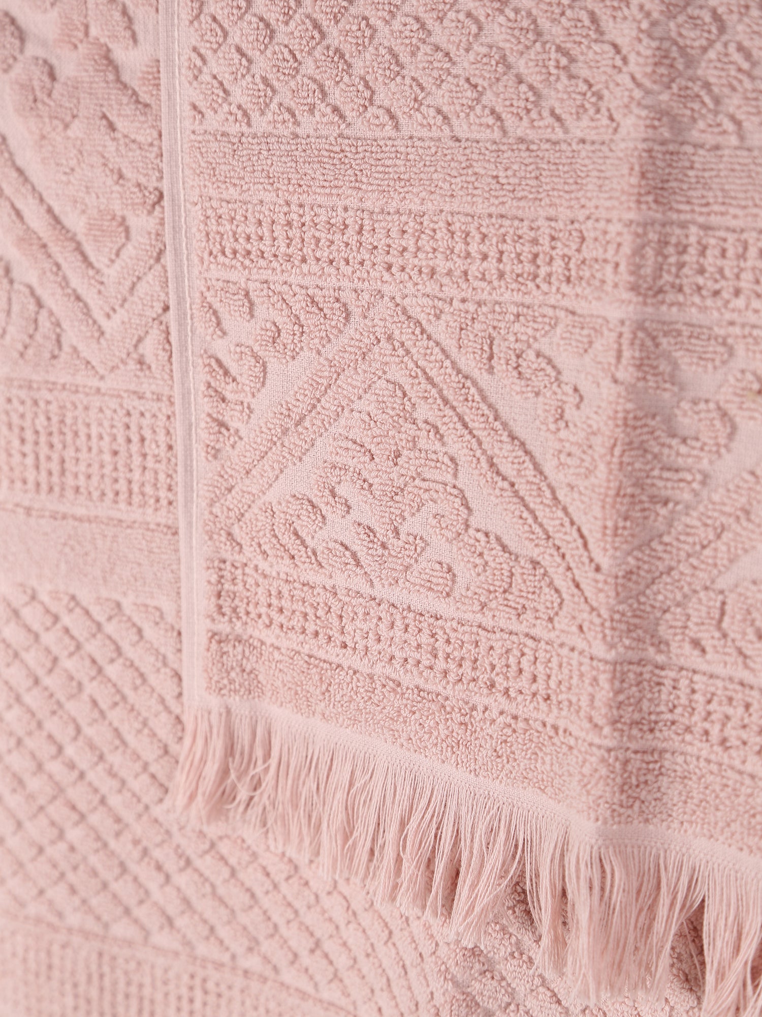 Embossed Jacquard  Towel in Aubepine Pale Pink - 4 Sizes Available
