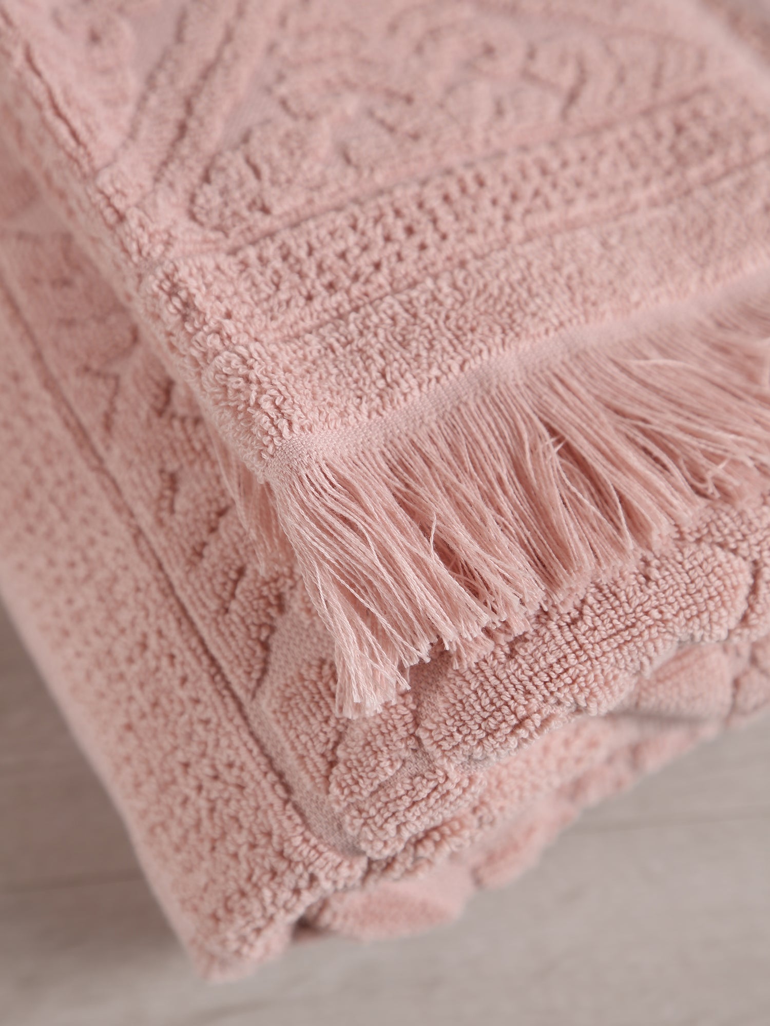 Embossed Jacquard  Towel in Aubepine Pale Pink - 4 Sizes Available