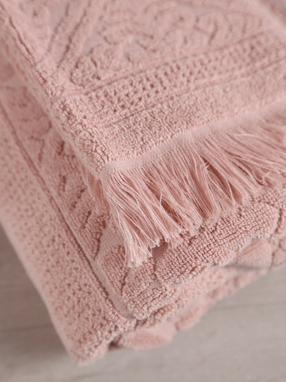 Embossed Jacquard  Towel in Aubepine Pale Pink - 4 Sizes Available