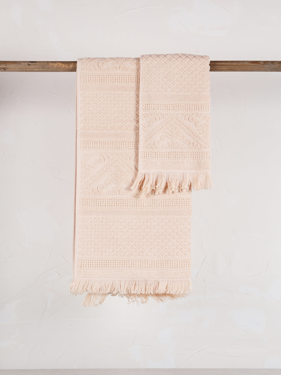 Embossed Jacquard Towel in Powder - 4 Sizes Available