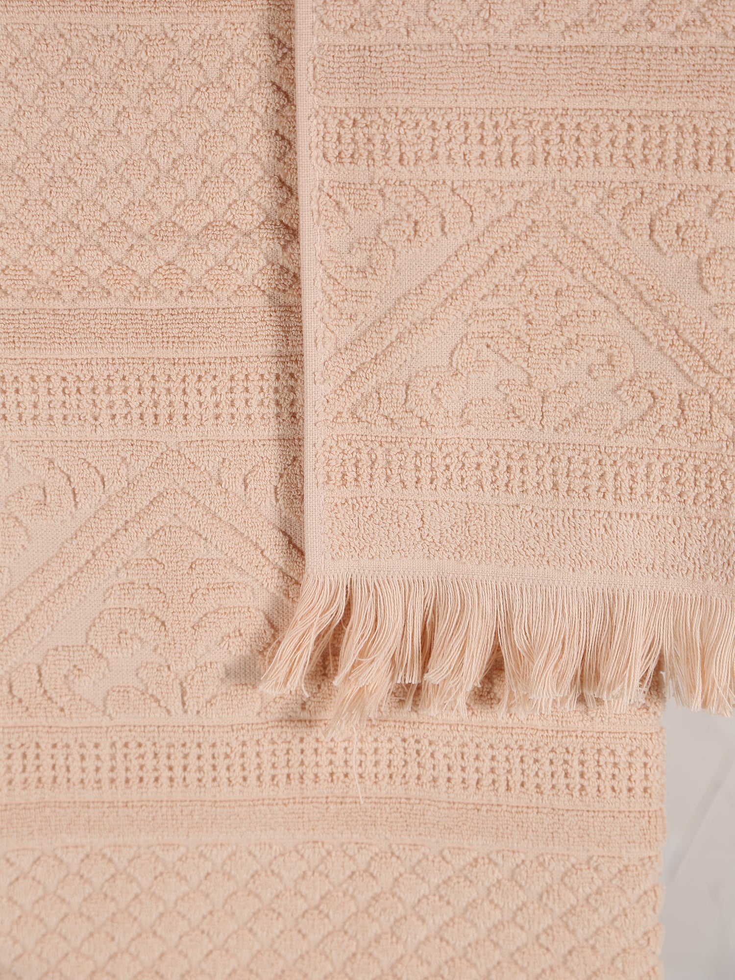 Embossed Jacquard Towel in Powder - 4 Sizes Available