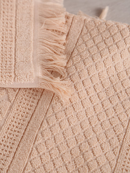 Embossed Jacquard Towel in Powder - 4 Sizes Available