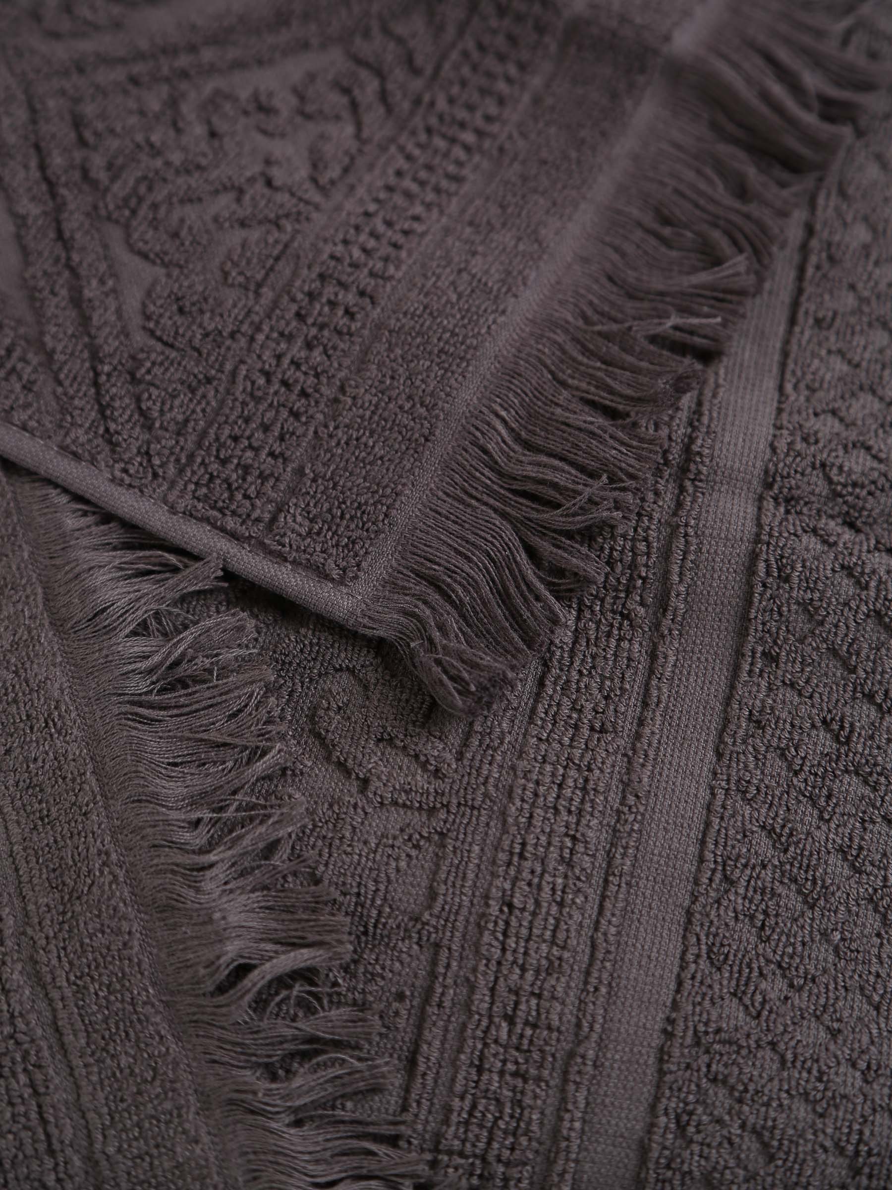 Embossed Jacquard Towel in Carbone Grey - 4 Sizes Available