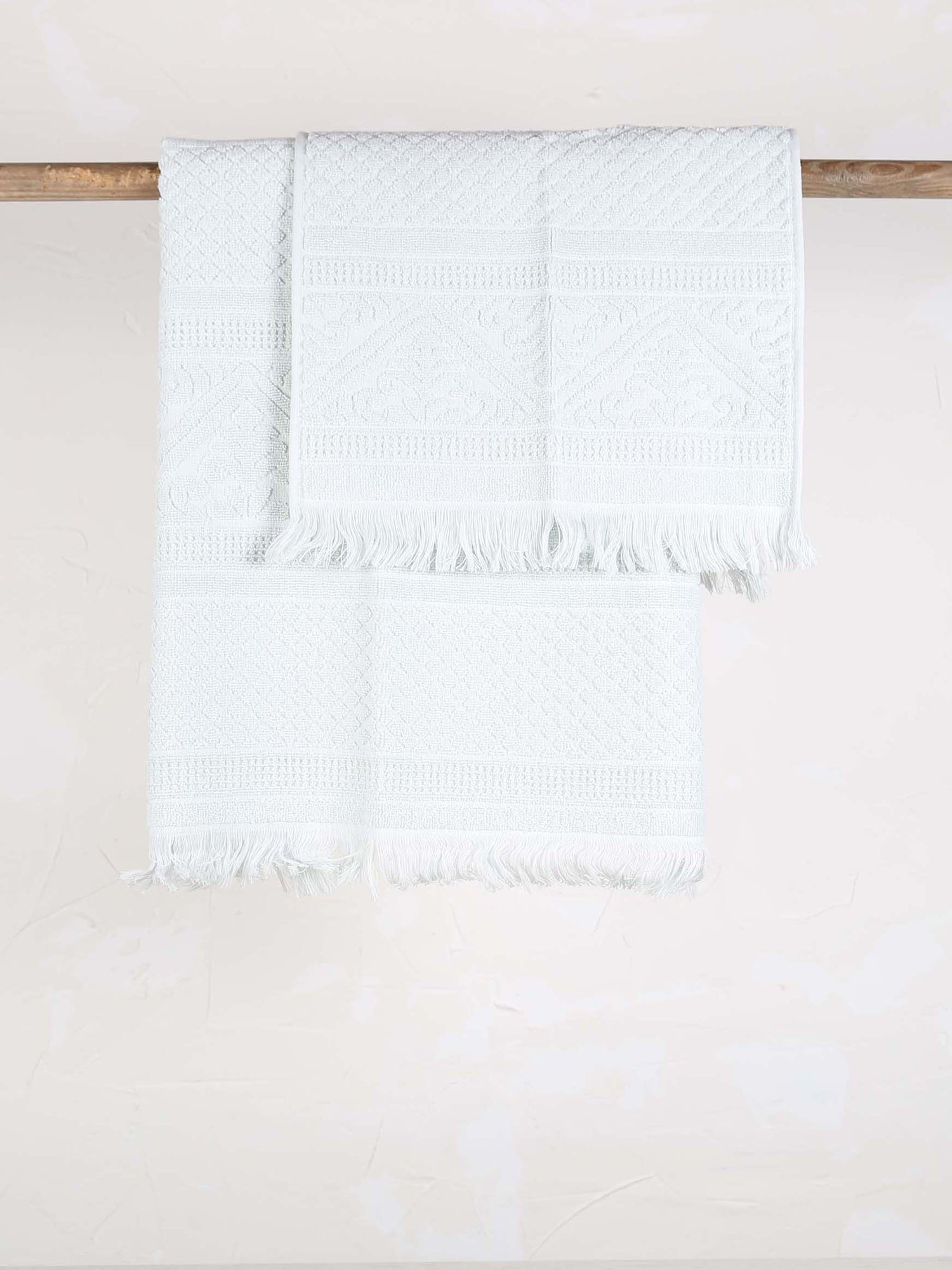 Embossed Jacquard Towel in Jade - 4 Sizes Available
