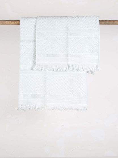 Embossed Jacquard Towel in Jade - 4 Sizes Available