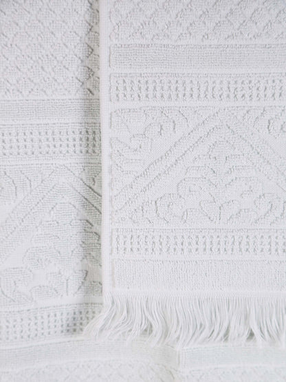 Embossed Jacquard Towel in Jade - 4 Sizes Available