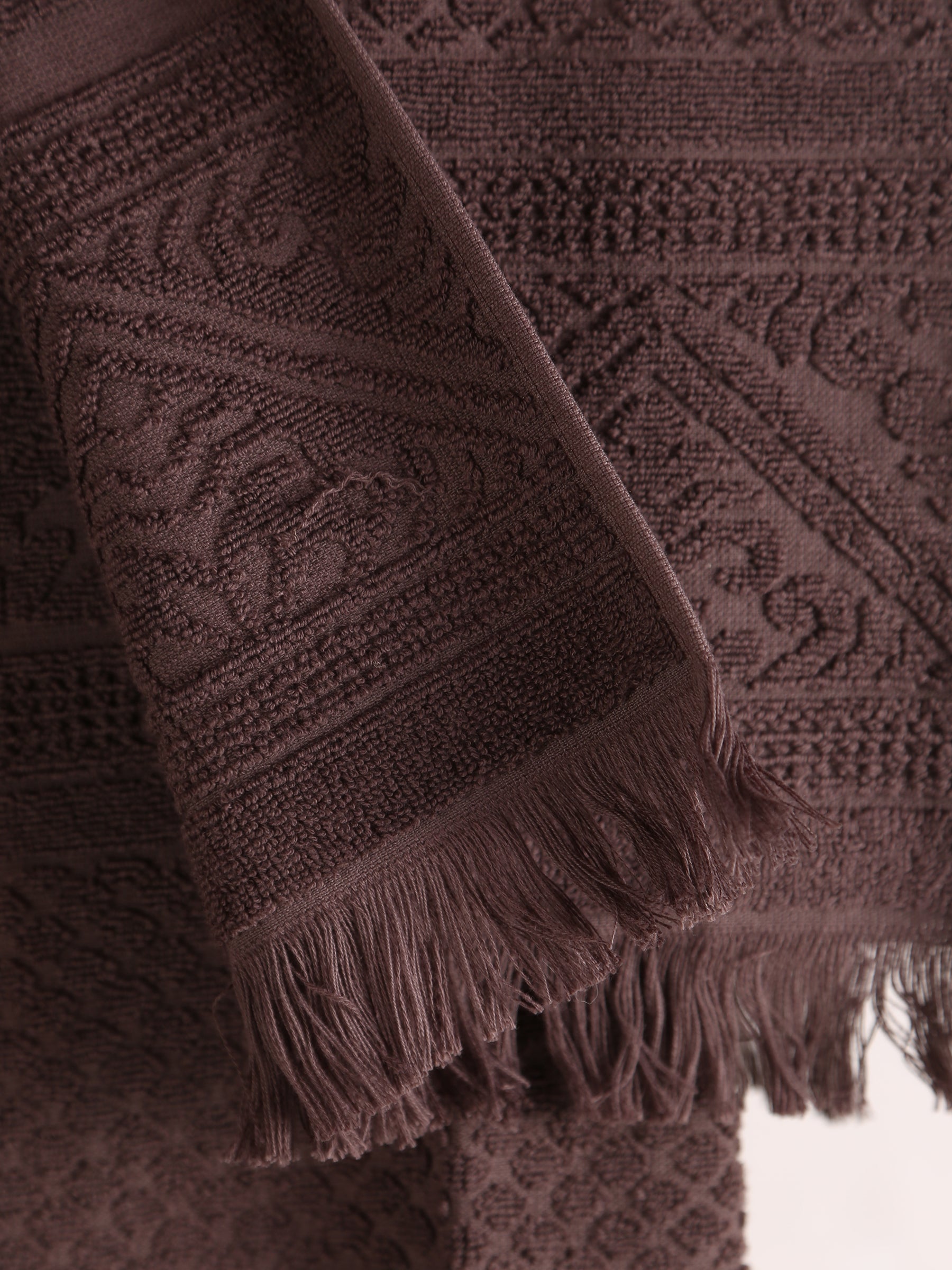 Embossed Jacquard Towel in Ebony - 4 Sizes Available