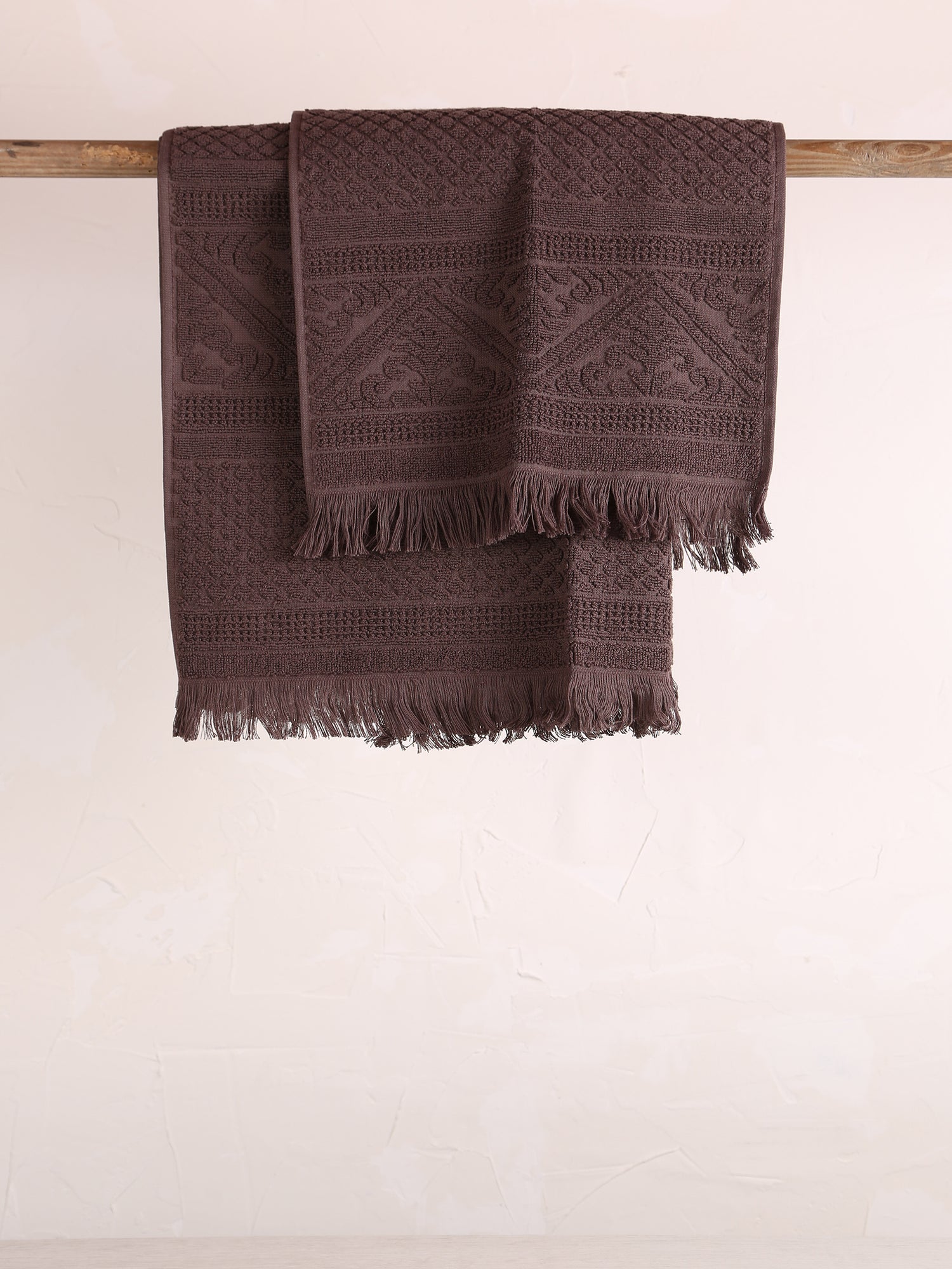 Embossed Jacquard Towel in Ebony - 4 Sizes Available