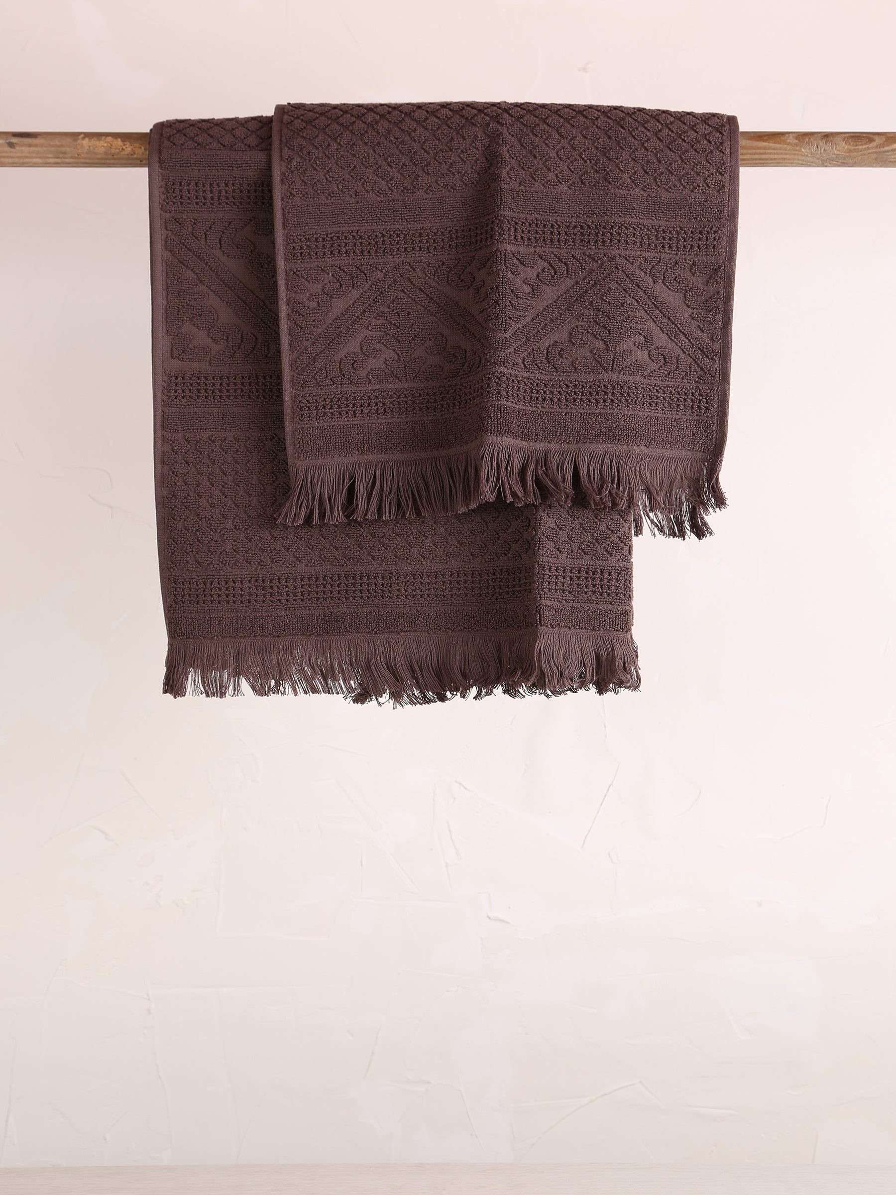 Embossed Jacquard Towel in Ebony - 4 Sizes Available