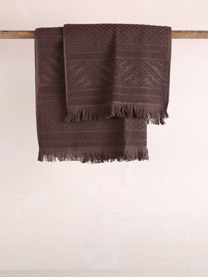 Embossed Jacquard Towel in Ebony - 4 Sizes Available