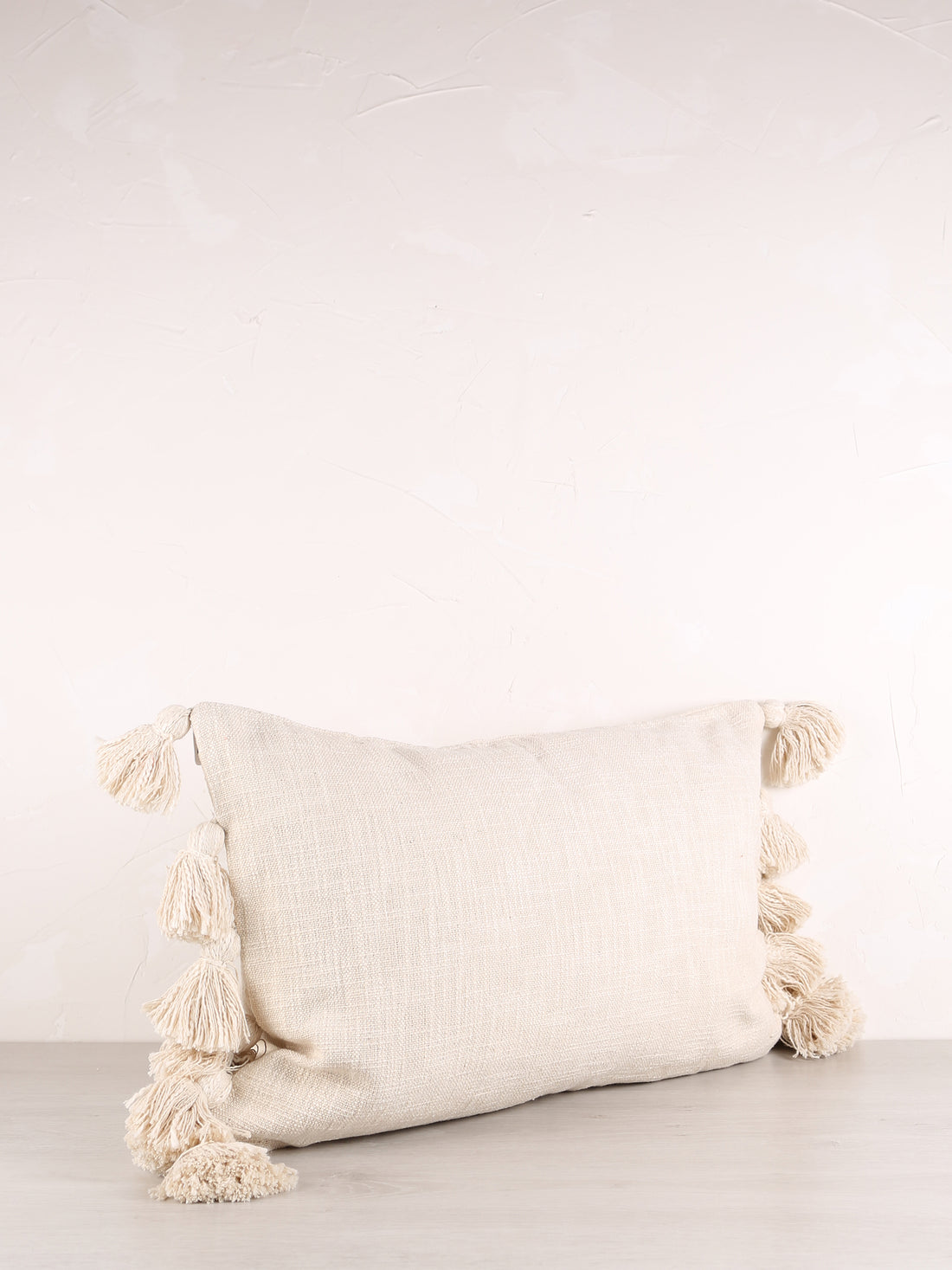 Woven Cushion With Tassels - Ecru White - 2 Sizes Available