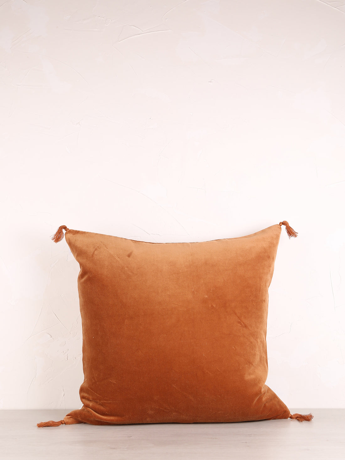 Velvet Tassel Cushion - 50x50cm - Burnt Orange