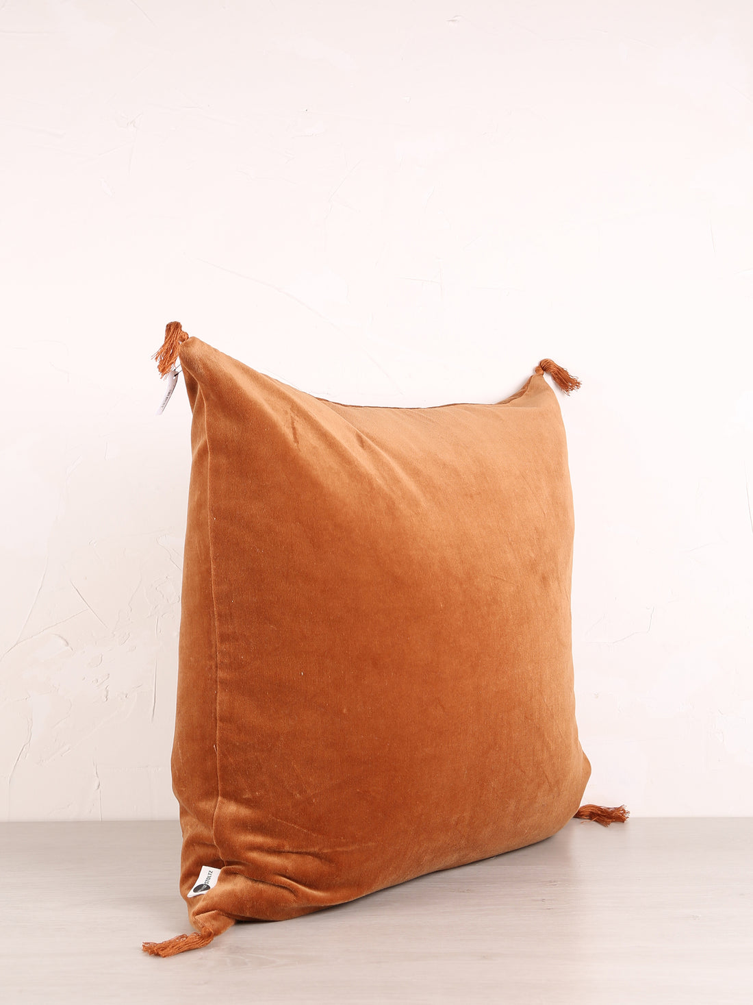 Velvet Tassel Cushion - 50x50cm - Burnt Orange