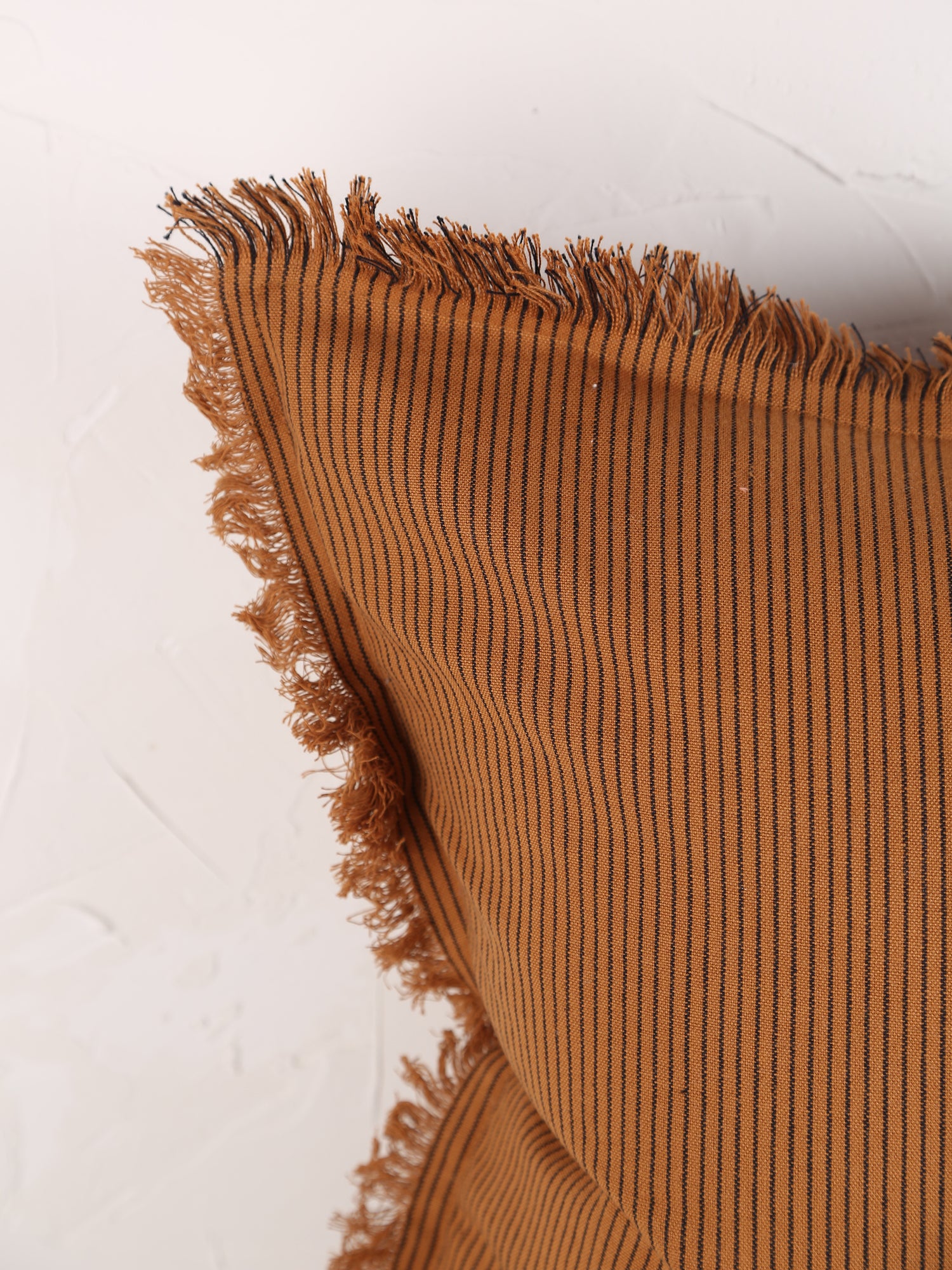 Laurel Striped Cushion - Sugar Orange, Black - 50x50cm