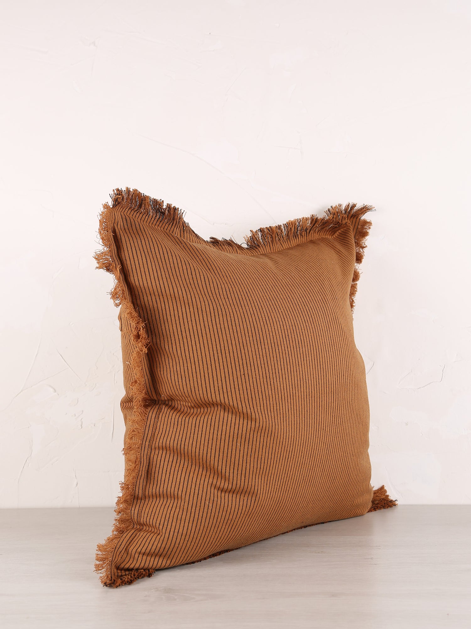 Laurel Striped Cushion - Sugar Orange, Black - 50x50cm