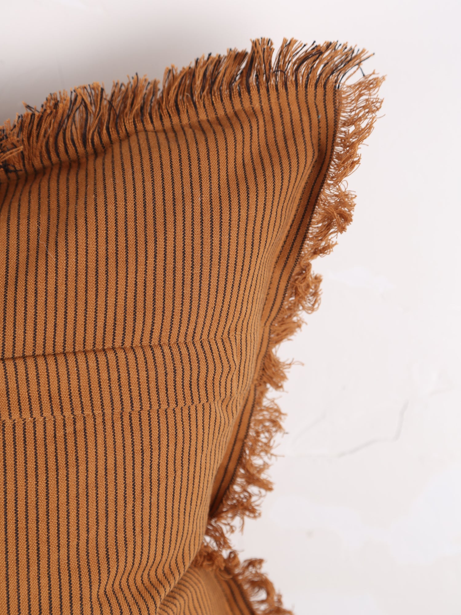 Laurel Striped Cushion - Sugar Orange, Black - 50x50cm