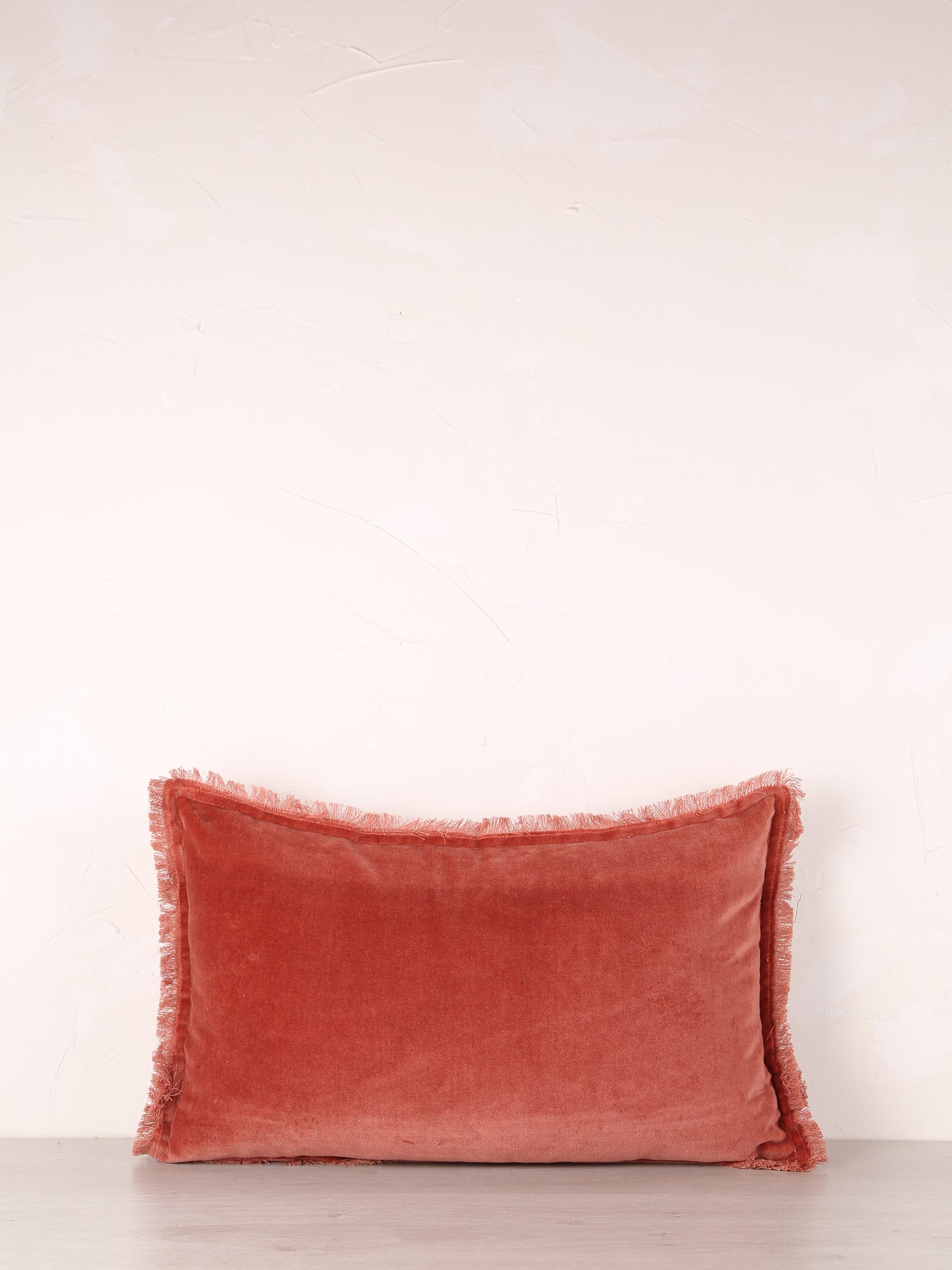 Fara Fringed Velvet Cushion - Sienne - 3 Sizes Avaliable