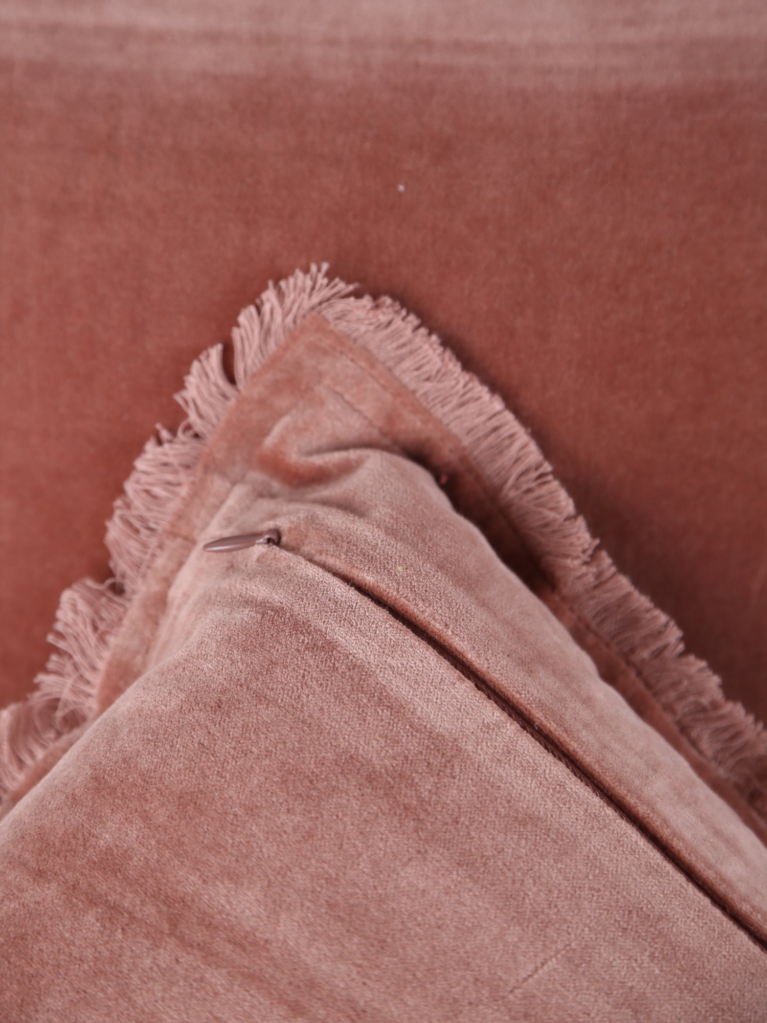 Fara Fringed Velvet Cushion - Rosewood - 3 Sizes Available