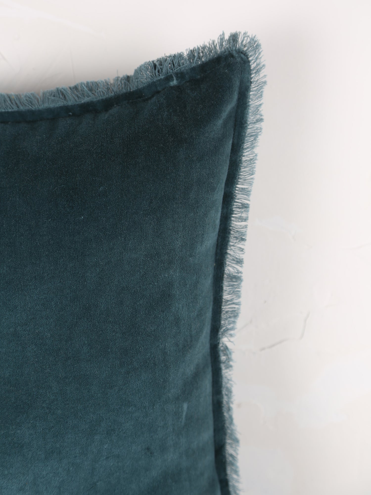 Fara Fringed Velvet Cushion - Corinth - 3 Sizes Available