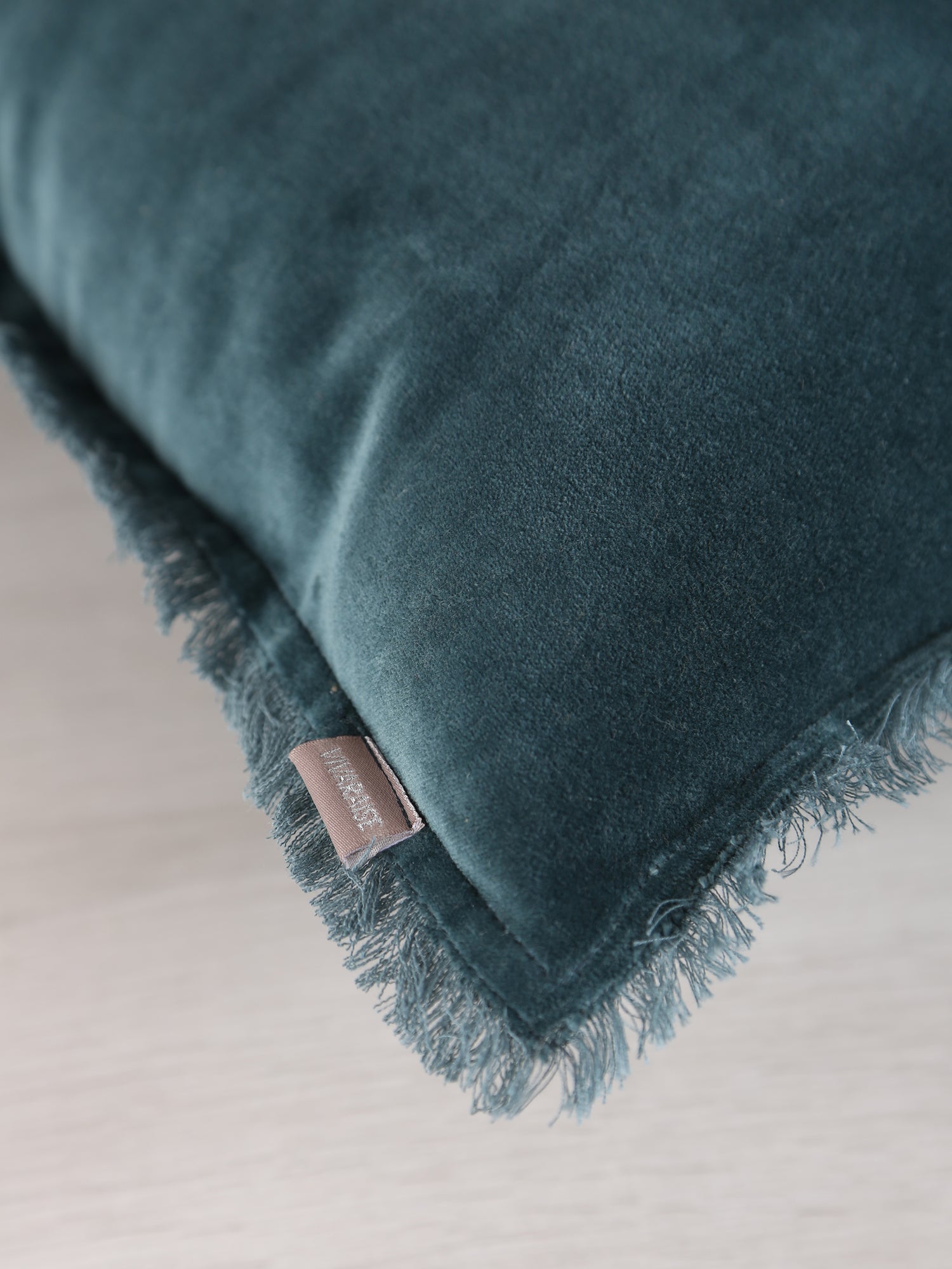 Fara Fringed Velvet Cushion - Corinth - 3 Sizes Available