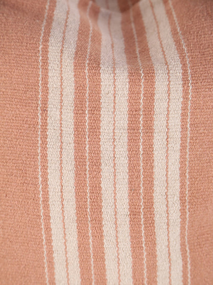 Fern Striped Jute Textured Cushion - Dusty Rose, Off White