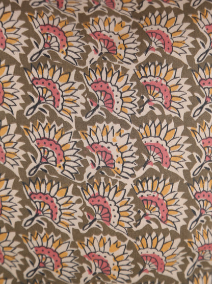 Feria Bohemian Printed Cushion  - Olive, Sand, Old Rose, Mustard - 50x50cm