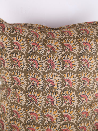 Feria Bohemian Printed Cushion  - Olive, Sand, Old Rose, Mustard - 50x50cm