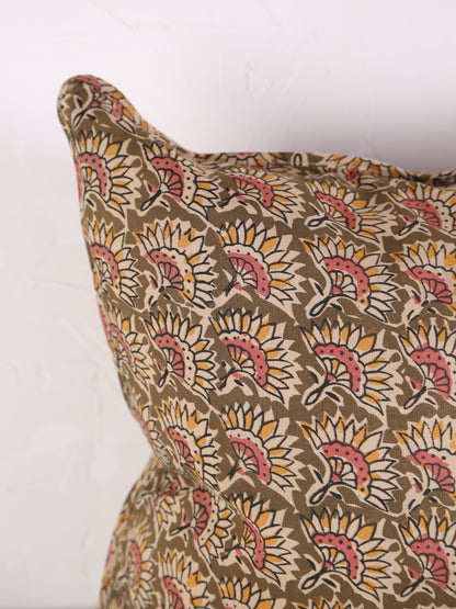 Feria Bohemian Printed Cushion  - Olive, Sand, Old Rose, Mustard - 50x50cm