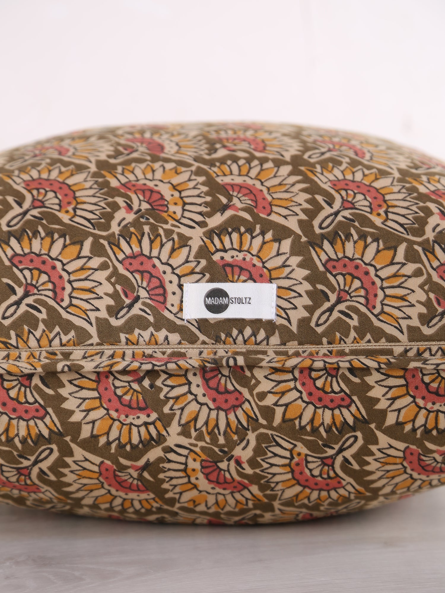 Feria Bohemian Printed Cushion  - Olive, Sand, Old Rose, Mustard - 50x50cm