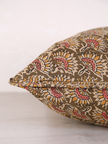Feria Bohemian Printed Cushion  - Olive, Sand, Old Rose, Mustard - 50x50cm