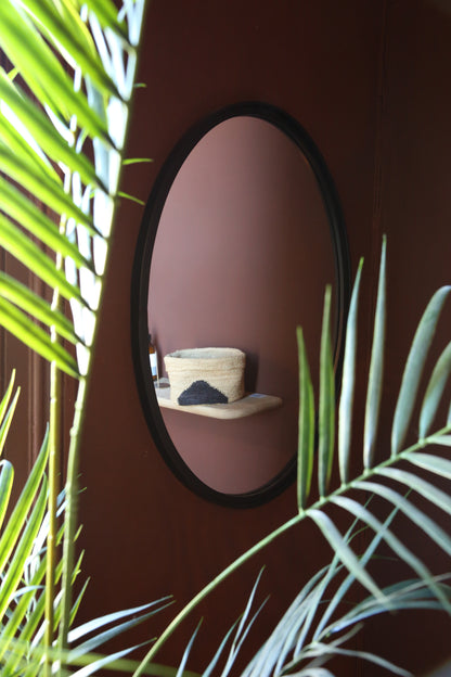 Medium Black Matz Oval Wall Mirror