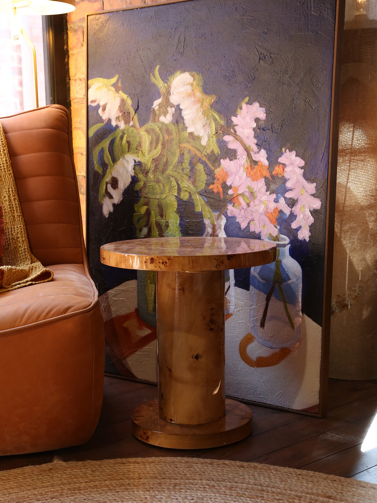 Quinn Side Table - Burl Wood