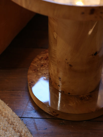 Quinn Side Table - Burl Wood