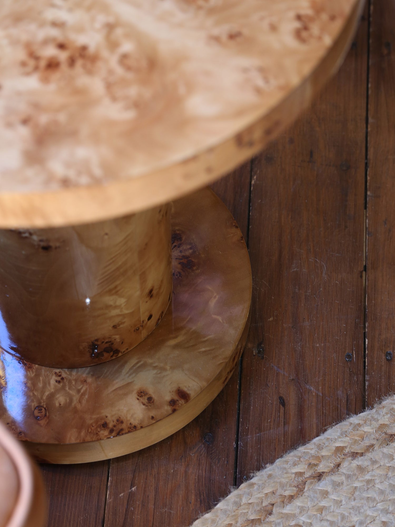 Quinn Side Table - Burl Wood