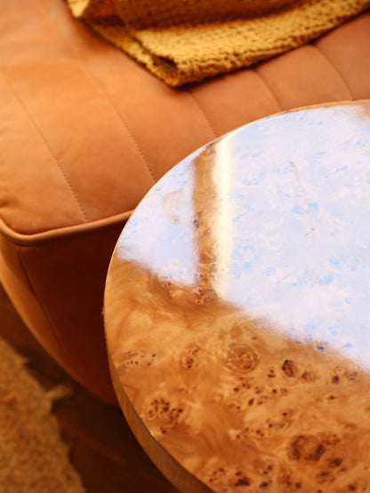 Quinn Side Table - Burl Wood