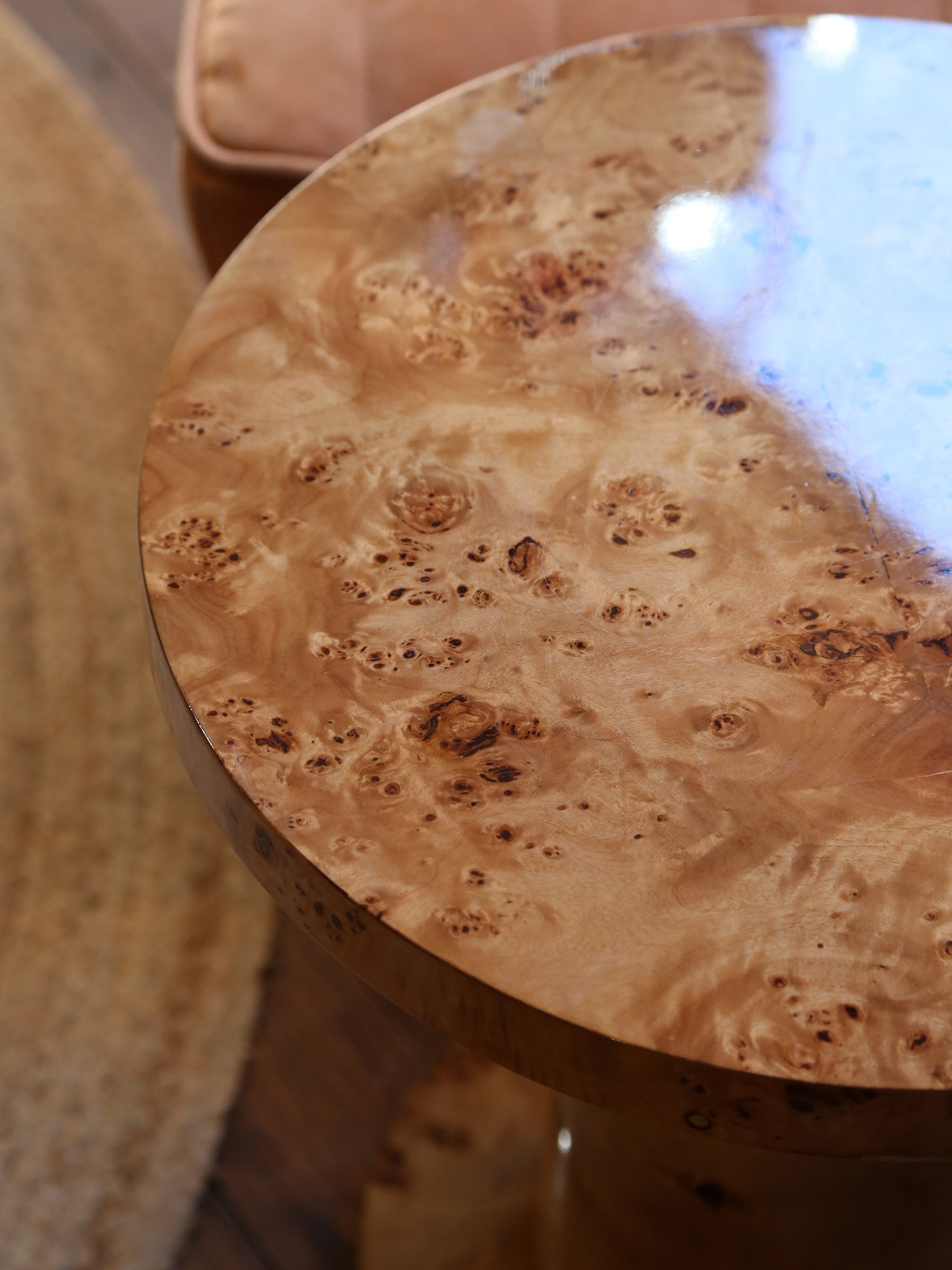 Quinn Side Table - Burl Wood
