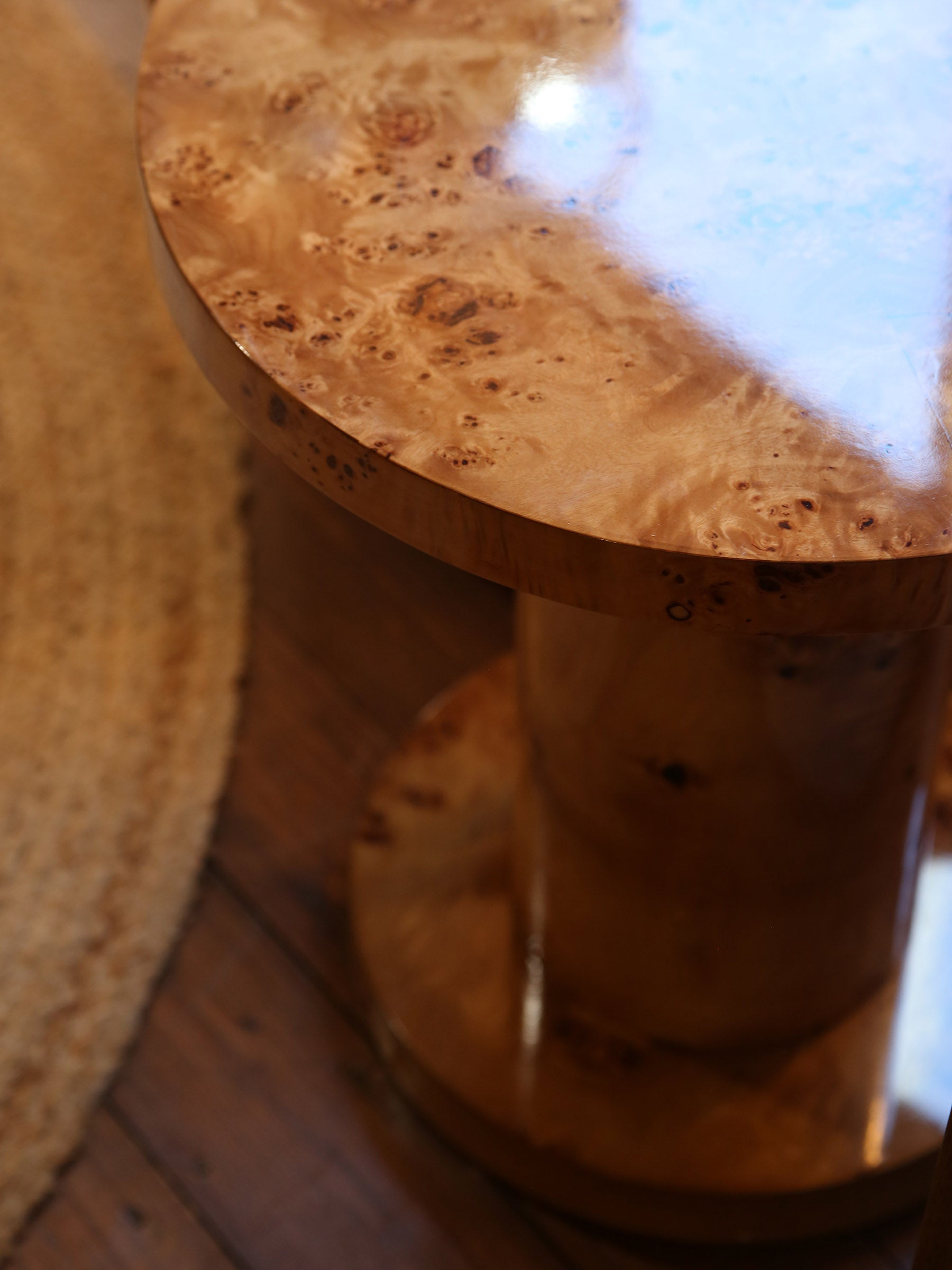 Quinn Side Table - Burl Wood